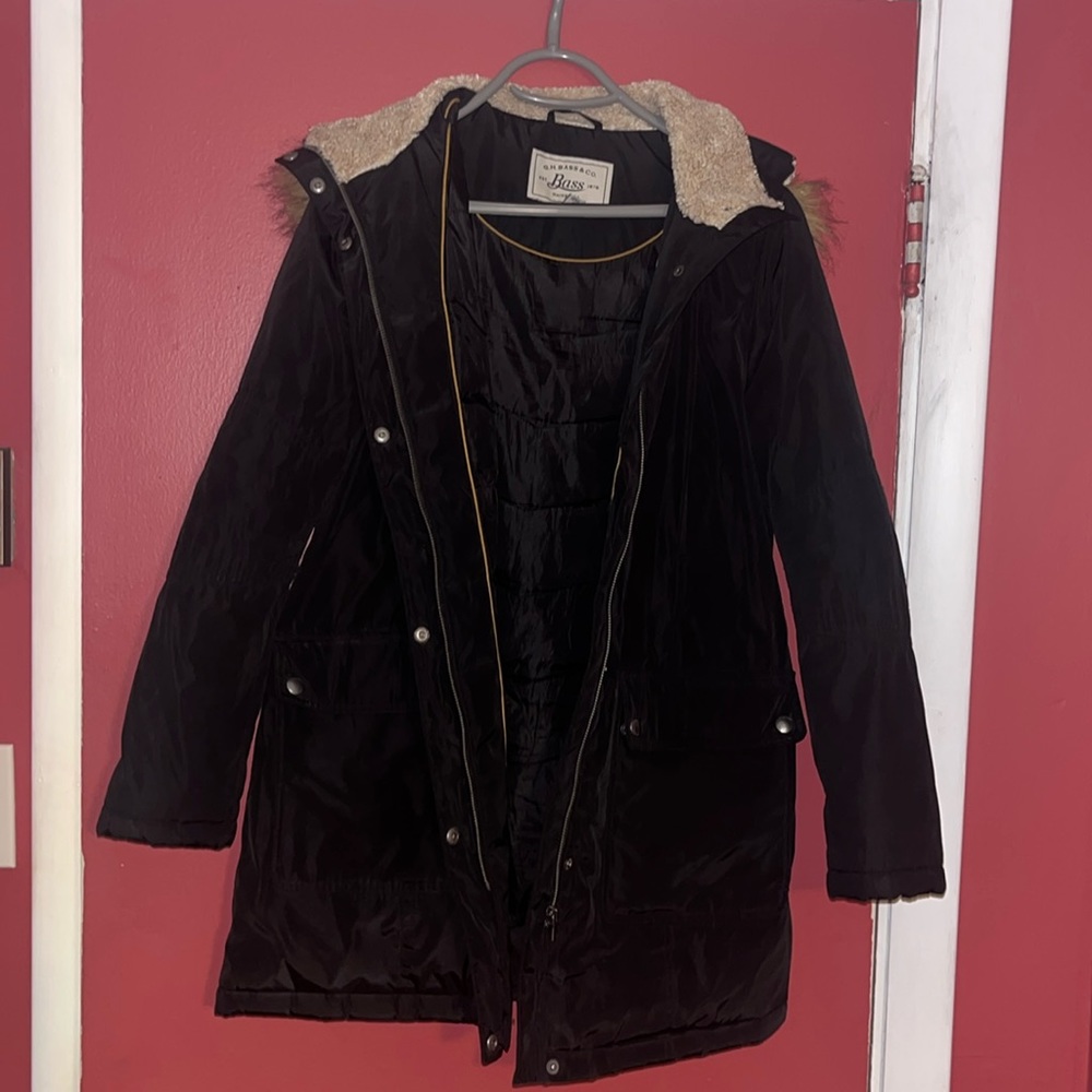 GH Bass & Co Kadies Winter Jacket with Faux Fur Hood Small